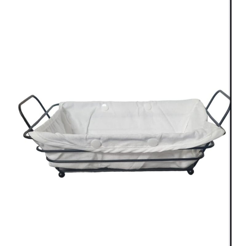 Casa si Gradina - Bucatarie si vesela - Ustensile bucatarie - Cosuri servire - Cos paine, metalic, dreptunghiular cu husa detasabila textila, 26X19X8cm, Negru ABYZ - Infinity.ro