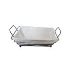 Casa si Gradina - Bucatarie si vesela - Ustensile bucatarie - Cosuri servire - Cos paine, metalic, dreptunghiular cu husa detasabila textila, 26X19X8cm, Negru ABYZ - Infinity.ro