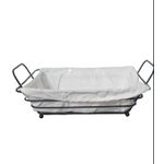 Casa si Gradina - Bucatarie si vesela - Ustensile bucatarie - Cosuri servire - Cos paine, metalic, dreptunghiular cu husa detasabila textila, 26X19X8cm, Negru ABYZ - Infinity.ro