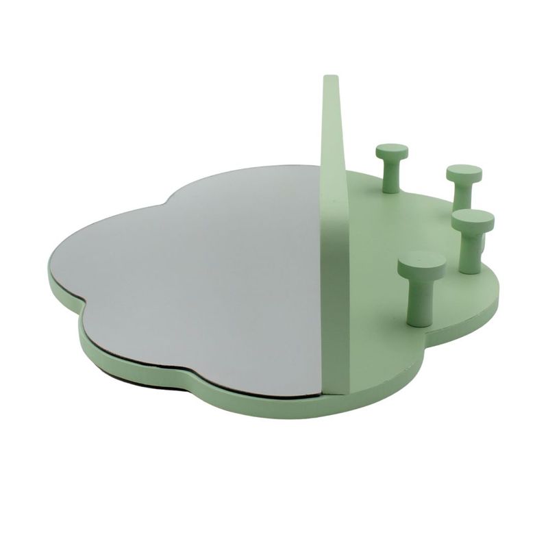 Casa si Gradina - Mobilier - Mobilier copii - Mobilier camera copiilor - Cuier cu oglinda MDF verde 39x28cm - Infinity.ro