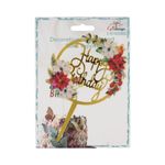 Casa si Gradina - Decoratiuni - Decoratiuni petrecere - Accesorii pentru petrecere - Cake Topper tort cerc mesaj Happy Birthday - Infinity.ro