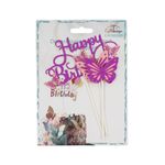 Casa si Gradina - Decoratiuni - Decoratiuni petrecere - Accesorii pentru petrecere - Cake Topper tort model fluturasi mov-roz - Infinity.ro