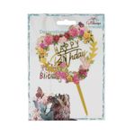 Casa si Gradina - Decoratiuni - Decoratiuni petrecere - Accesorii pentru petrecere - Cake Topper model inimioara cu floricele - Infinity.ro