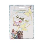 Casa si Gradina - Decoratiuni - Decoratiuni petrecere - Accesorii pentru petrecere - Cake Topper tort model cerc auriu cu fluturasi - Infinity.ro