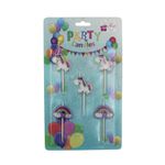 Casa si Gradina - Decoratiuni - Decoratiuni petrecere - Accesorii pentru petrecere - Set 5 lumanari unicorn roz curcubeu - Infinity.ro