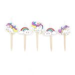 Casa si Gradina - Decoratiuni - Decoratiuni petrecere - Accesorii pentru petrecere - Set 5 lumanari unicorn mov curcubeu - Infinity.ro