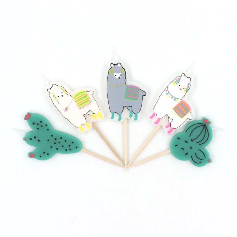 Casa si Gradina - Decoratiuni - Decoratiuni petrecere - Accesorii pentru petrecere - Set 5 lumanari alpaca si cactusi - Infinity.ro