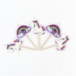 Casa si Gradina - Decoratiuni - Decoratiuni petrecere - Accesorii pentru petrecere - Set 5 lumanari unicorn roz curcubeu - Infinity.ro