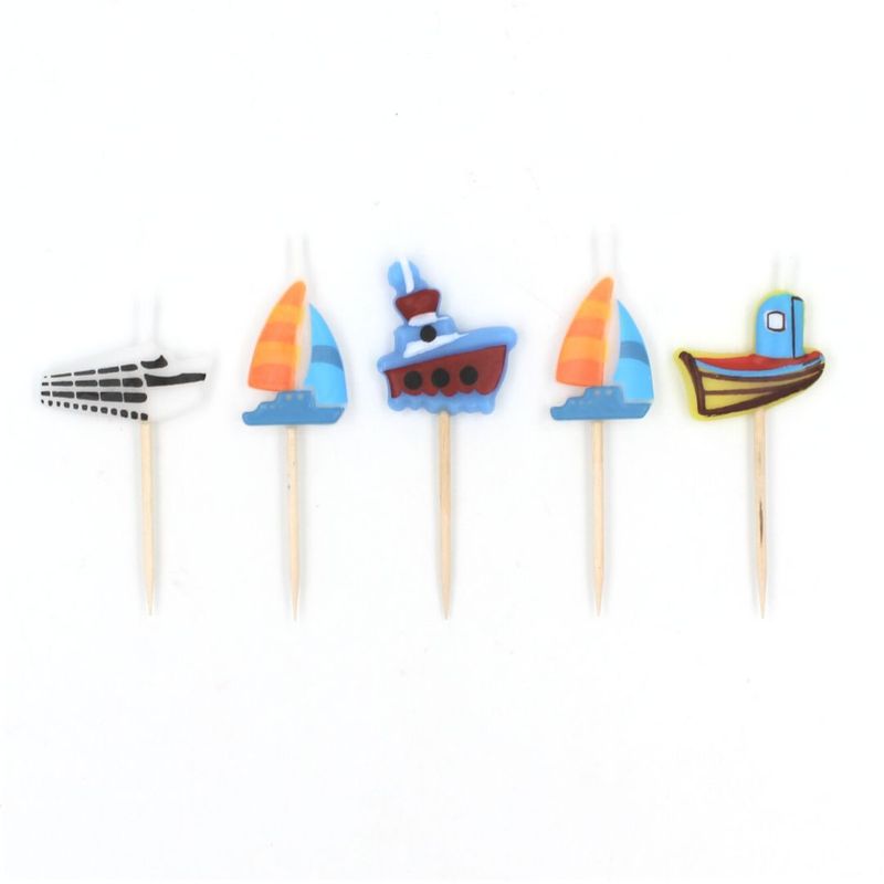 Casa si Gradina - Decoratiuni - Decoratiuni petrecere - Accesorii pentru petrecere - Set 5 lumanari party vaporase multicolore - Infinity.ro