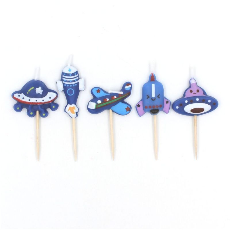 Casa si Gradina - Decoratiuni - Decoratiuni petrecere - Accesorii pentru petrecere - Set 5 lumanari avioane si ozn-uri - Infinity.ro