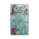 Casa si Gradina - Decoratiuni - Decoratiuni petrecere - Accesorii pentru petrecere - Set 5 lumanari party flamingo aurii - Infinity.ro