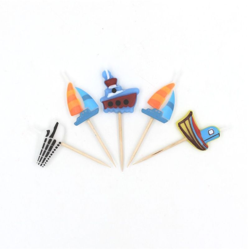 Casa si Gradina - Decoratiuni - Decoratiuni petrecere - Accesorii pentru petrecere - Set 5 lumanari party vaporase multicolore - Infinity.ro