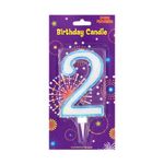 Casa si Gradina - Decoratiuni - Decoratiuni petrecere - Accesorii pentru petrecere - Lumanare aniversara gigant albastru cifra 2 - Infinity.ro