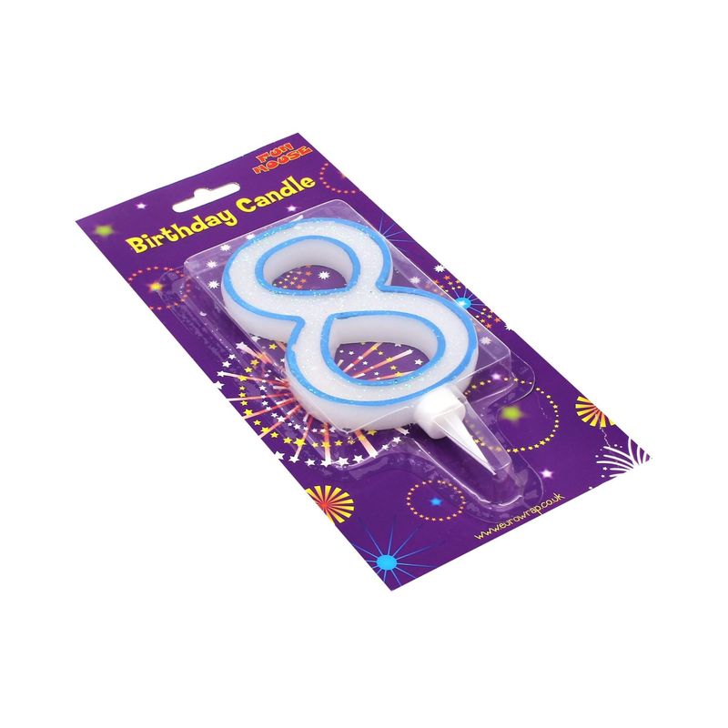 Casa si Gradina - Decoratiuni - Decoratiuni petrecere - Accesorii pentru petrecere - Lumanare aniversara gigant albastru cifra 8 - Infinity.ro