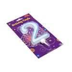 Casa si Gradina - Decoratiuni - Decoratiuni petrecere - Accesorii pentru petrecere - Lumanare aniversara gigant albastru cifra 2 - Infinity.ro