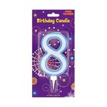 Casa si Gradina - Decoratiuni - Decoratiuni petrecere - Accesorii pentru petrecere - Lumanare aniversara gigant albastru cifra 8 - Infinity.ro