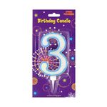 Casa si Gradina - Decoratiuni - Decoratiuni petrecere - Accesorii pentru petrecere - Lumanare aniversara gigant albastru cifra 3 - Infinity.ro