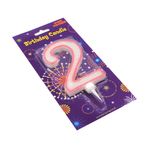 Casa si Gradina - Decoratiuni - Decoratiuni petrecere - Accesorii pentru petrecere - Lumanare aniversara gigant roz cifra 2 - Infinity.ro