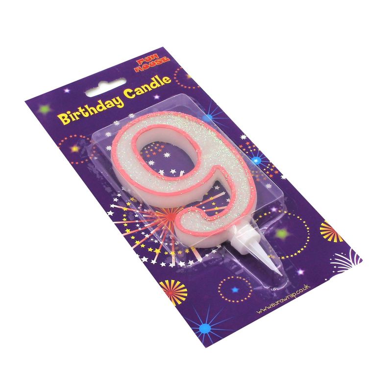 Casa si Gradina - Decoratiuni - Decoratiuni petrecere - Accesorii pentru petrecere - Lumanare aniversara gigant roz cifra 9 - Infinity.ro