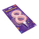 Casa si Gradina - Decoratiuni - Decoratiuni petrecere - Accesorii pentru petrecere - Lumanare aniversara gigant roz cifra 8 - Infinity.ro