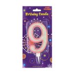 Casa si Gradina - Decoratiuni - Decoratiuni petrecere - Accesorii pentru petrecere - Lumanare aniversara gigant roz cifra 9 - Infinity.ro