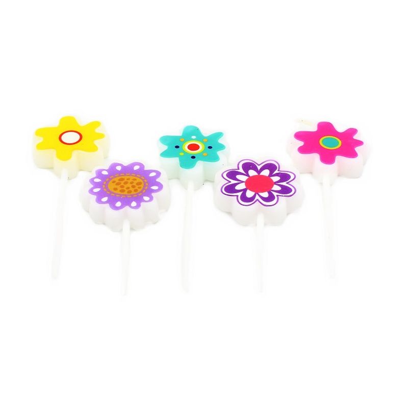Casa si Gradina - Decoratiuni - Decoratiuni petrecere - Accesorii pentru petrecere - Set 5 lumanari Floricele Multicolor - Infinity.ro