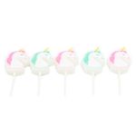 Casa si Gradina - Decoratiuni - Decoratiuni petrecere - Accesorii pentru petrecere - Set 5 lumanari party Unicorni Roz-Verde - Infinity.ro
