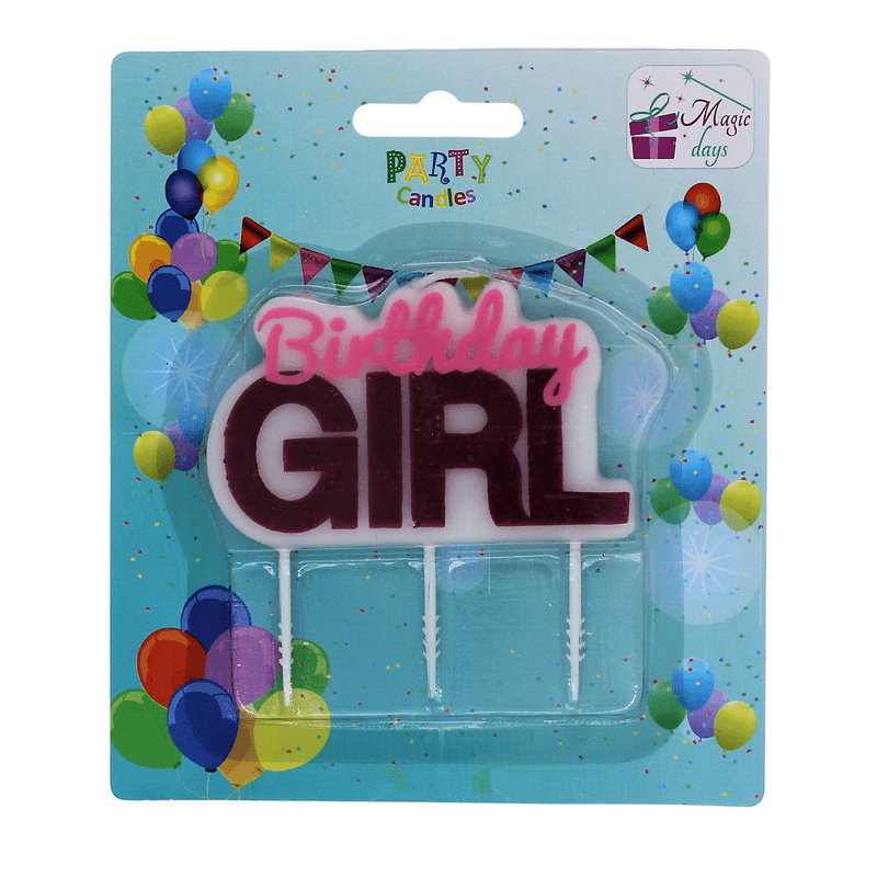 Casa si Gradina - Decoratiuni - Decoratiuni petrecere - Accesorii pentru petrecere - Lumanare party Birthday Girl Roz - Infinity.ro