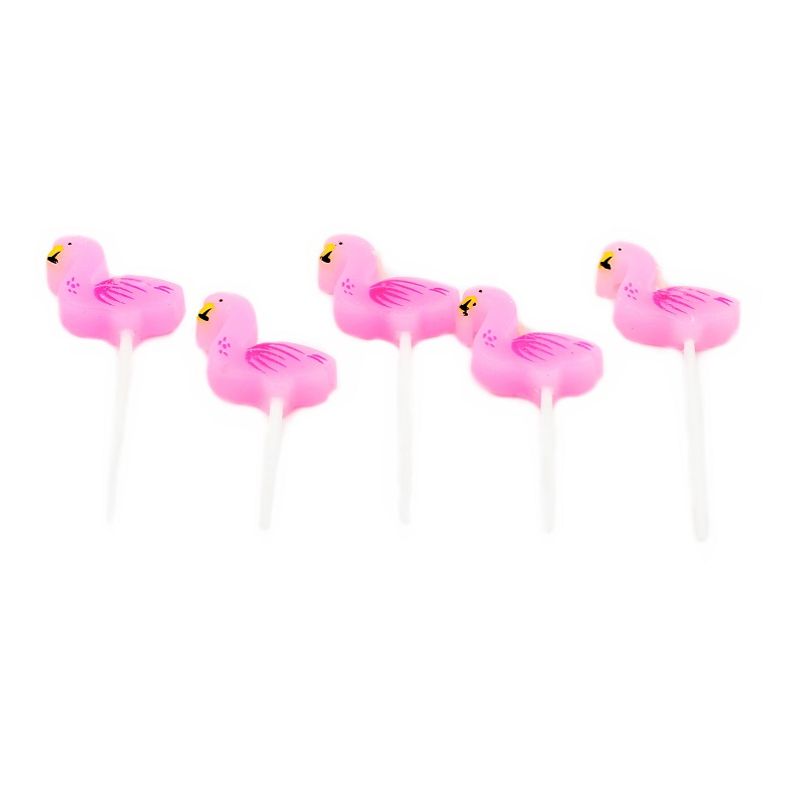 Casa si Gradina - Decoratiuni - Decoratiuni petrecere - Accesorii pentru petrecere - Set 5 lumanari Flamingo Roz - Infinity.ro