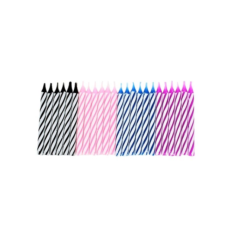 Casa si Gradina - Decoratiuni - Decoratiuni petrecere - Accesorii pentru petrecere - Set 24 lumanari party Albastru-Negru - Infinity.ro