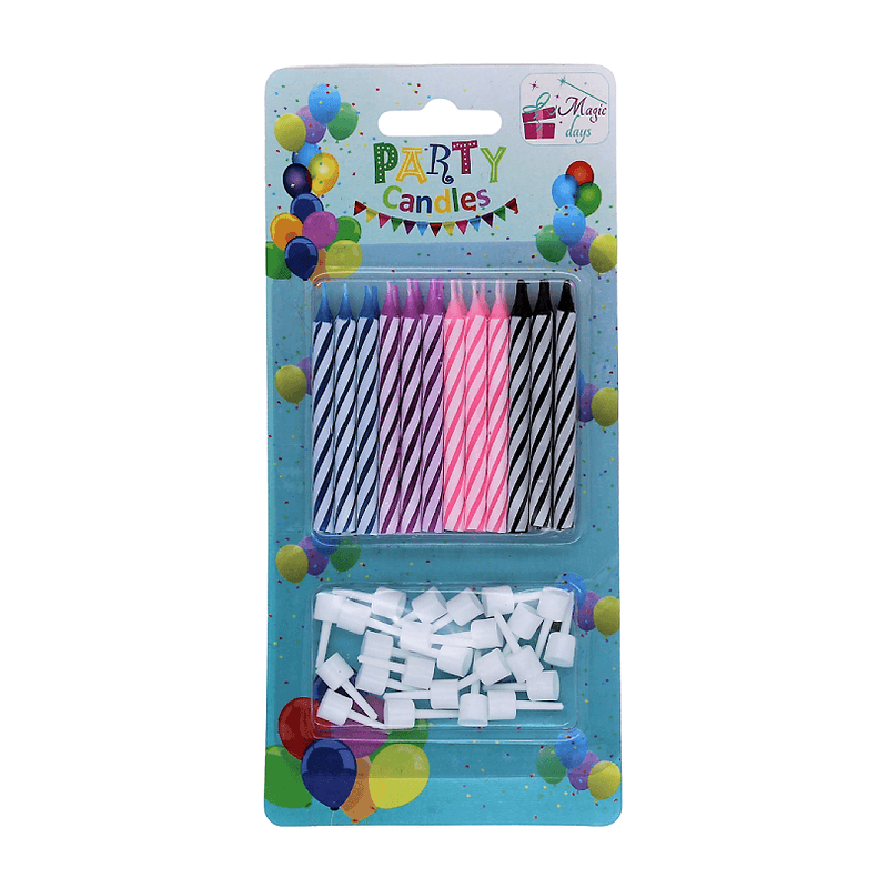 Casa si Gradina - Decoratiuni - Decoratiuni petrecere - Accesorii pentru petrecere - Set 24 lumanari party Albastru-Negru - Infinity.ro