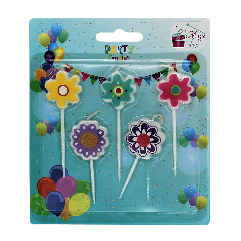 Casa si Gradina - Decoratiuni - Decoratiuni petrecere - Accesorii pentru petrecere - Set 5 lumanari Floricele Multicolor - Infinity.ro