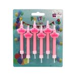 Casa si Gradina - Decoratiuni - Decoratiuni petrecere - Accesorii pentru petrecere - Set 6 lumanari party coronite roz - Infinity.ro