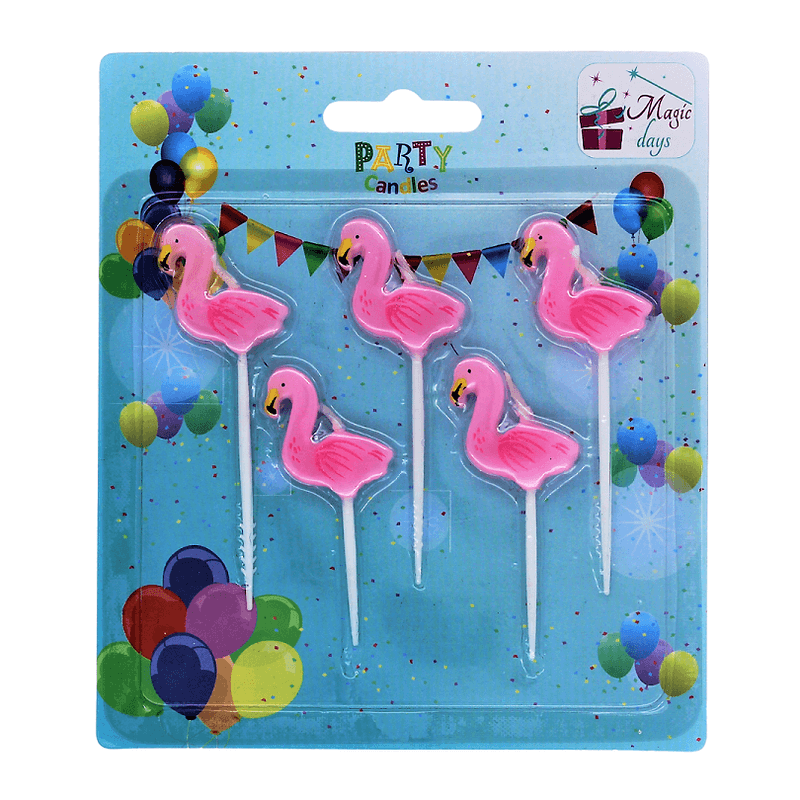 Casa si Gradina - Decoratiuni - Decoratiuni petrecere - Accesorii pentru petrecere - Set 5 lumanari Flamingo Roz - Infinity.ro