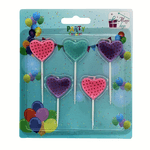 Casa si Gradina - Decoratiuni - Decoratiuni petrecere - Accesorii pentru petrecere - Set 5 lumanari Inimioare Multicolor - Infinity.ro