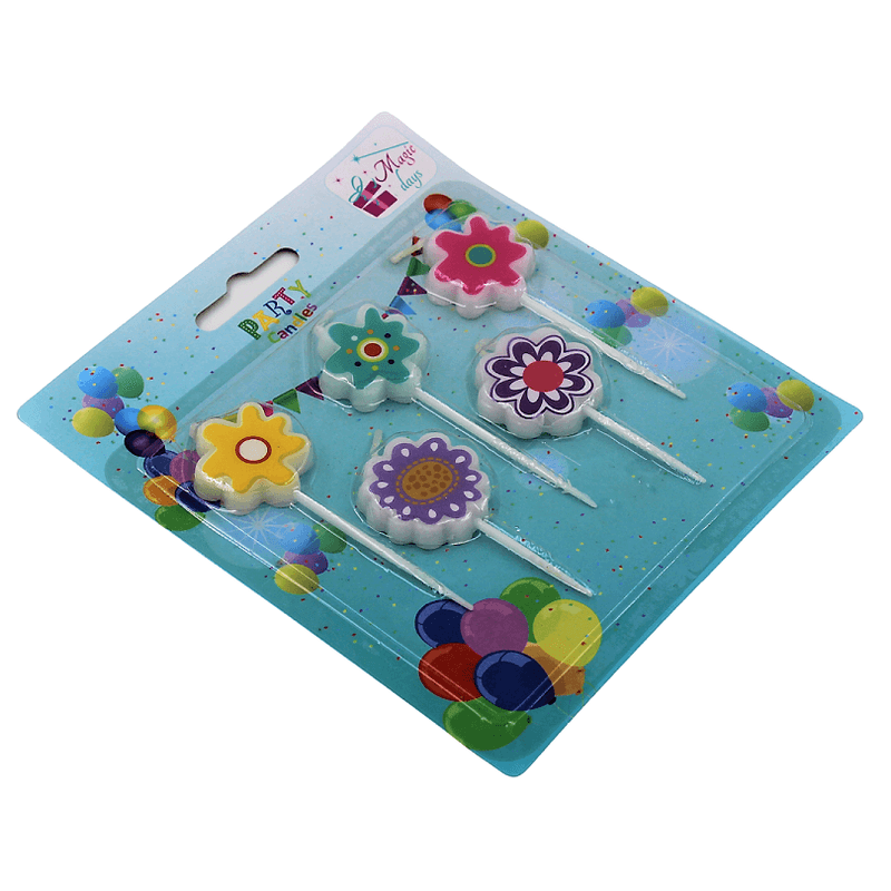 Casa si Gradina - Decoratiuni - Decoratiuni petrecere - Accesorii pentru petrecere - Set 5 lumanari Floricele Multicolor - Infinity.ro