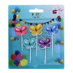 Casa si Gradina - Decoratiuni - Decoratiuni petrecere - Accesorii pentru petrecere - Set 5 lumanari Fluturasi Multicolor - Infinity.ro