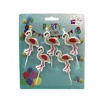 Casa si Gradina - Decoratiuni - Decoratiuni petrecere - Accesorii pentru petrecere - Set 5 lumanari party flamingo aurii - Infinity.ro