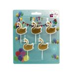 Casa si Gradina - Decoratiuni - Decoratiuni petrecere - Accesorii pentru petrecere - Set 5 lumanari party lebada aurie - Infinity.ro