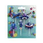 Casa si Gradina - Decoratiuni - Decoratiuni petrecere - Accesorii pentru petrecere - Set 5 lumanari party ozn albastru - Infinity.ro