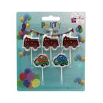 Casa si Gradina - Decoratiuni - Decoratiuni petrecere - Accesorii pentru petrecere - Set 5 lumanari party masinute vesele - Infinity.ro