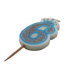 Casa si Gradina - Decoratiuni - Decoratiuni petrecere - Accesorii pentru petrecere - Lumanare aniversara albastra glitter cifra 6 - Infinity.ro