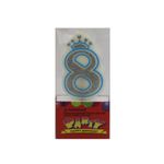 Casa si Gradina - Decoratiuni - Decoratiuni petrecere - Accesorii pentru petrecere - Lumanare aniversara albastra glitter cifra 8 - Infinity.ro