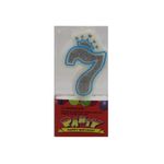 Casa si Gradina - Decoratiuni - Decoratiuni petrecere - Accesorii pentru petrecere - Lumanare aniversara albastra glitter cifra 7 - Infinity.ro