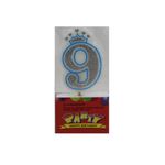 Casa si Gradina - Decoratiuni - Decoratiuni petrecere - Accesorii pentru petrecere - Lumanare aniversara albastra glitter cifra 9 - Infinity.ro