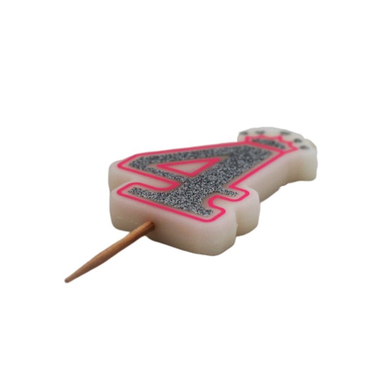 Casa si Gradina - Decoratiuni - Decoratiuni petrecere - Accesorii pentru petrecere - Lumanare aniversara roz glitter cifra 4 - Infinity.ro