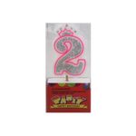 Casa si Gradina - Decoratiuni - Decoratiuni petrecere - Accesorii pentru petrecere - Lumanare aniversara roz glitter cifra 2 - Infinity.ro