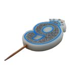 Casa si Gradina - Decoratiuni - Decoratiuni petrecere - Accesorii pentru petrecere - Lumanare aniversara albastra glitter cifra 9 - Infinity.ro