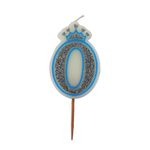 Casa si Gradina - Decoratiuni - Decoratiuni petrecere - Accesorii pentru petrecere - Lumanare aniversara albastra glitter cifra 0 - Infinity.ro