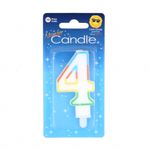 Casa si Gradina - Decoratiuni - Decoratiuni petrecere - Accesorii pentru petrecere - Lumanare aniversara multicolora cifra 4 - Infinity.ro